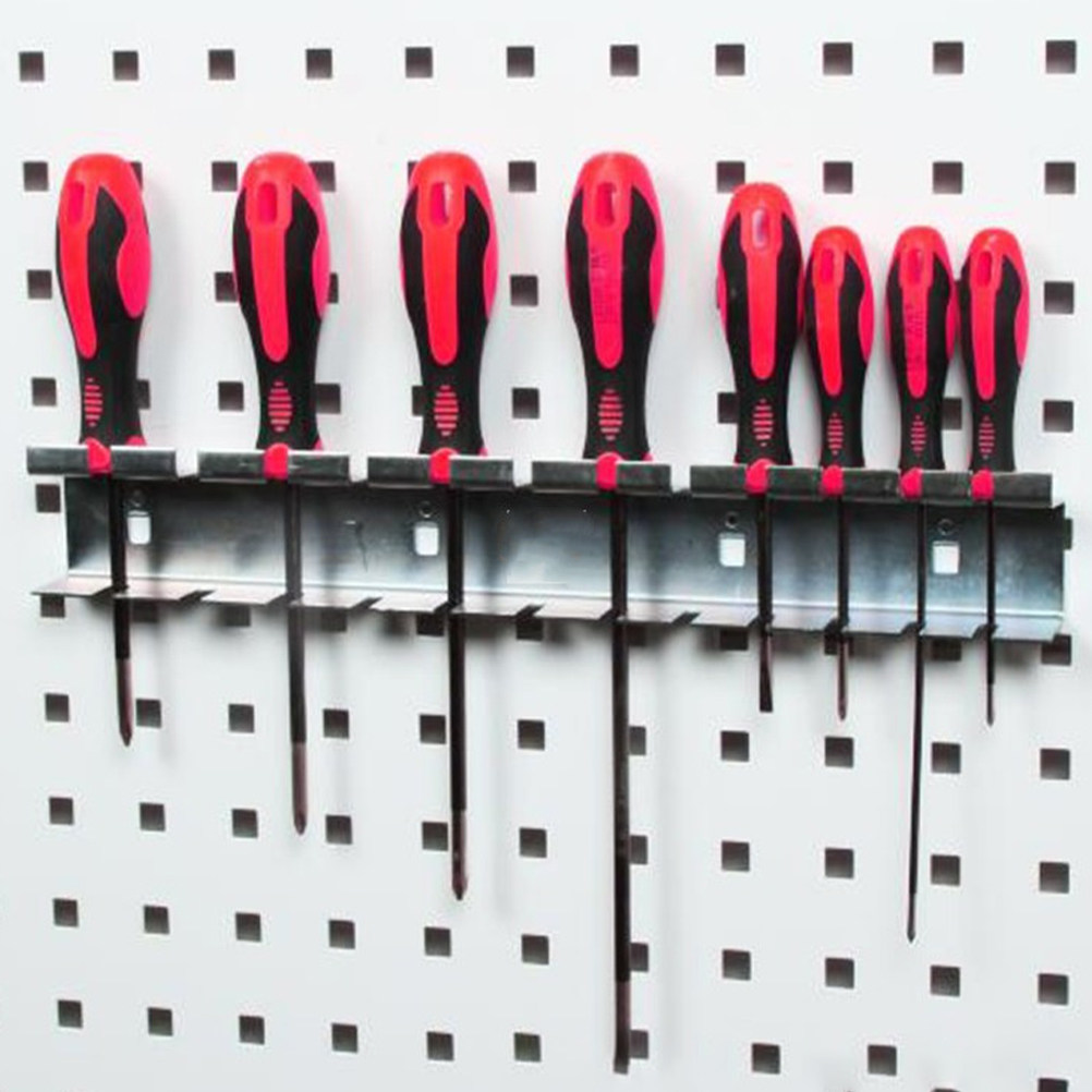 Hand Tools In Workshop - Pegboard Screwdriver Organizer Heavy Duty Steel