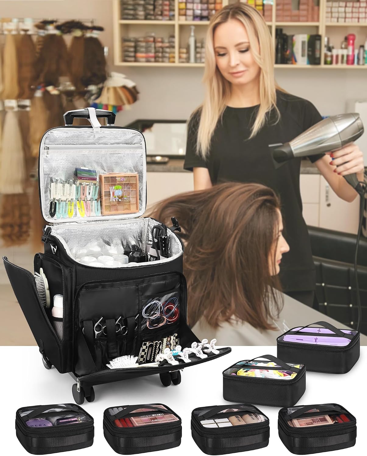 Rolling Makeup Case Hair Tools - Tool Bag 评论和价格