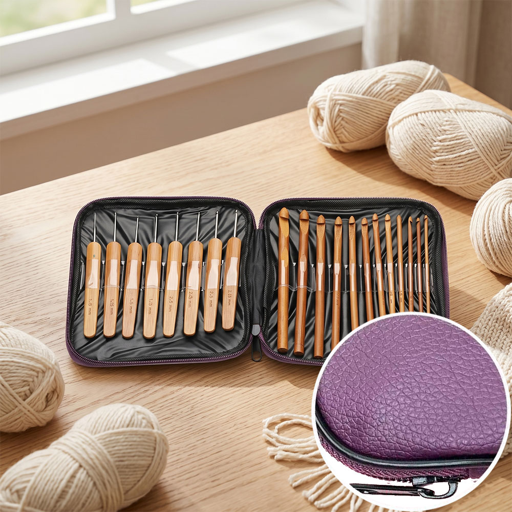 74pcs Bamboo Crochet Hooks Set - Tool Bag 评论和价格