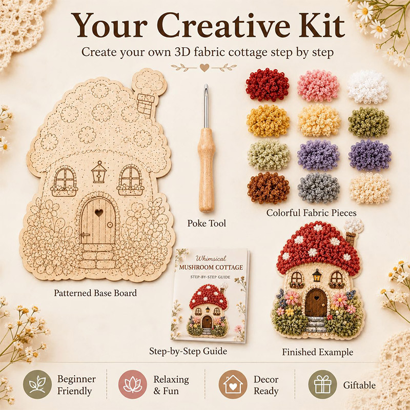 3D Mushroom House Poke Art DIY - Tool Set 评论和价格
