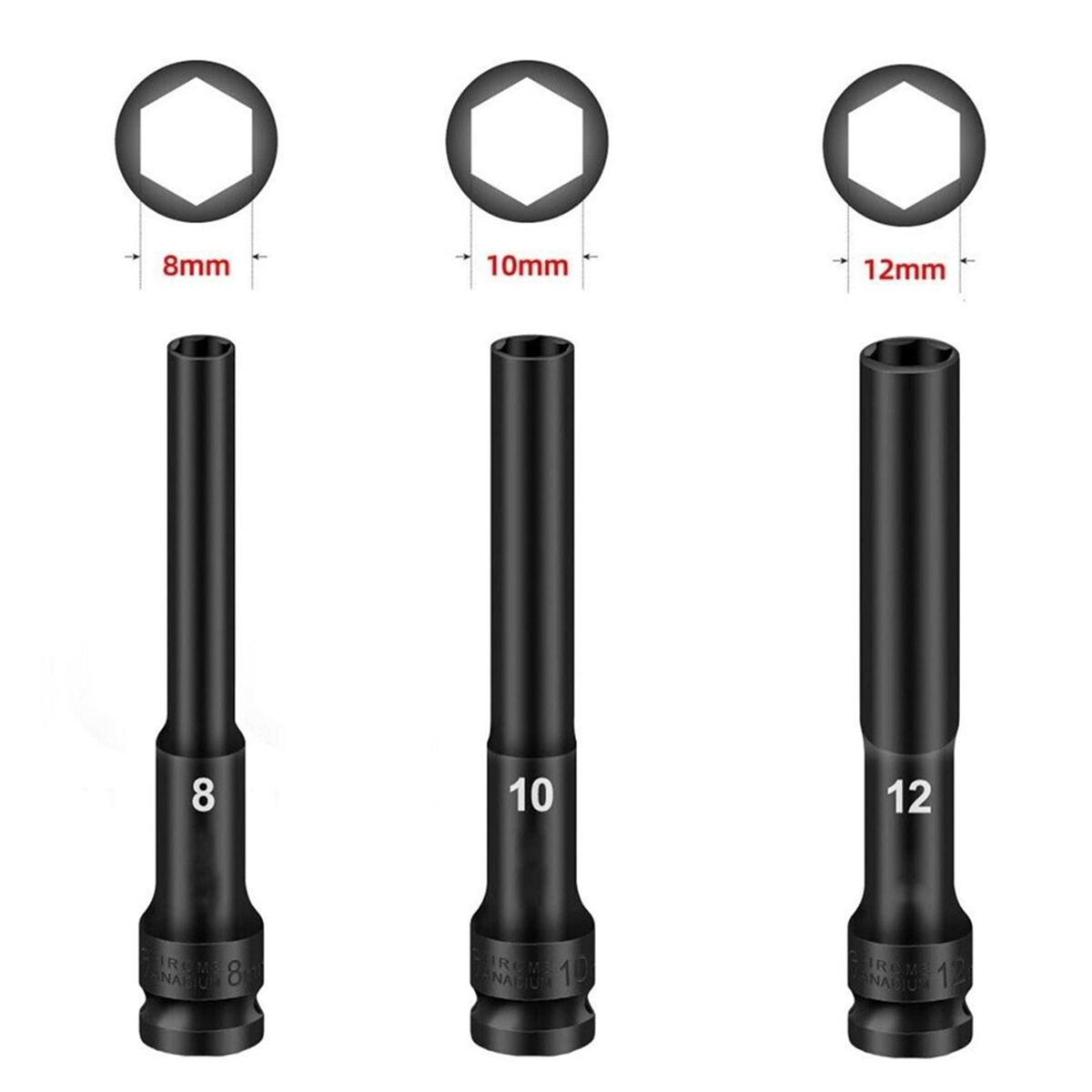 A002 3PCS 1/2 Drive Hex Socket - Socket Wrench 评论和价格